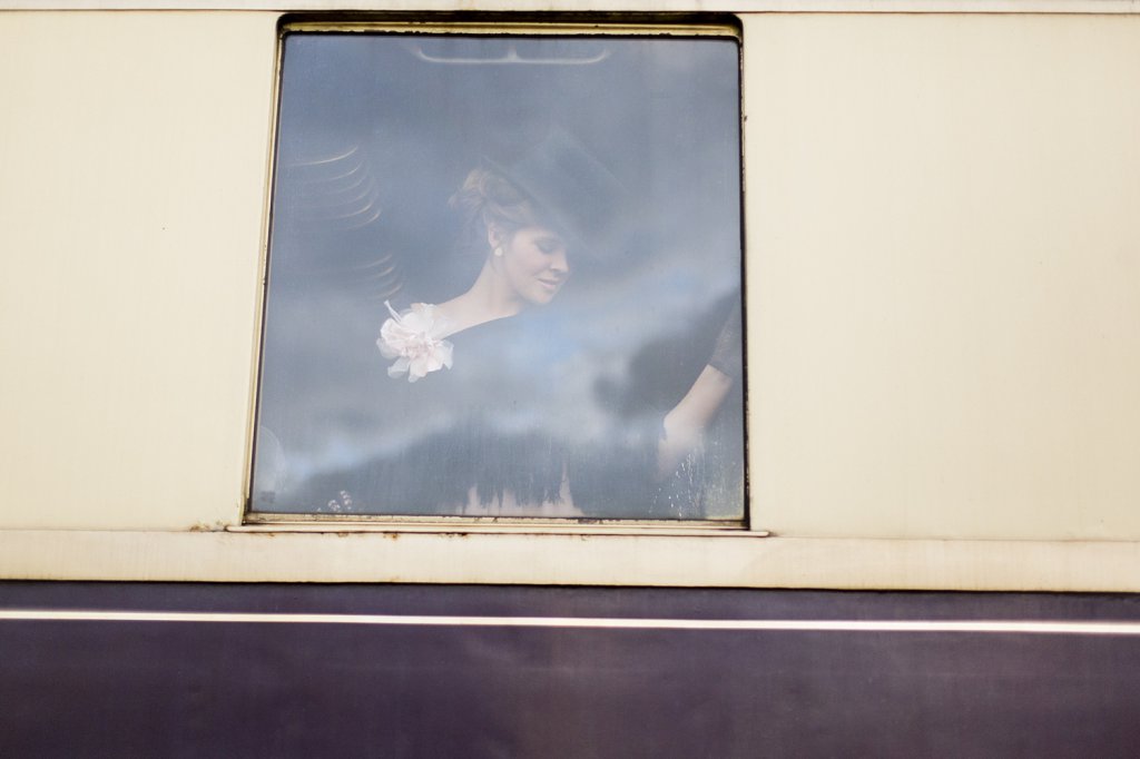 Photo best friend visible thru train window