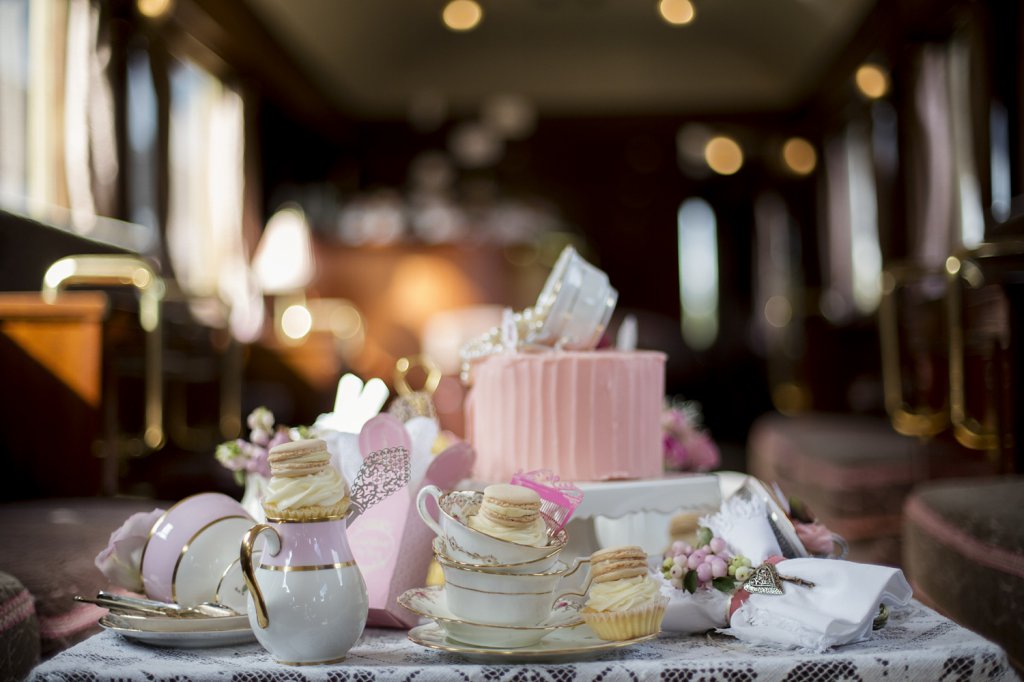 Photo Torte, pink, Topper mit Vintage Tasse