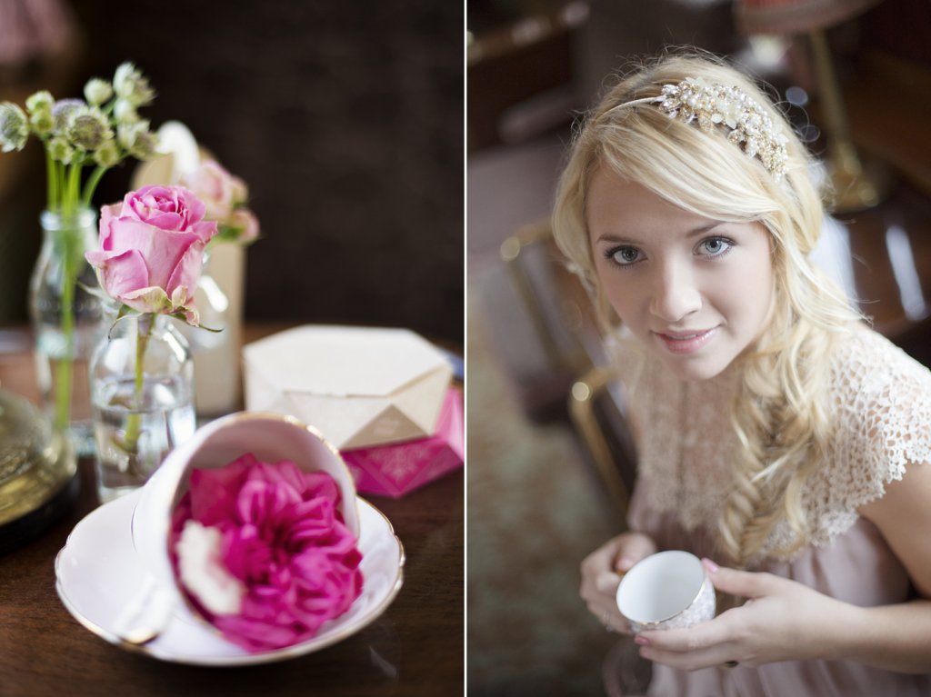 Photo Vintage Tasse mit Blume, Bridal Shower