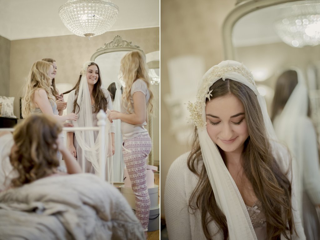 Photo bride with vintage veil