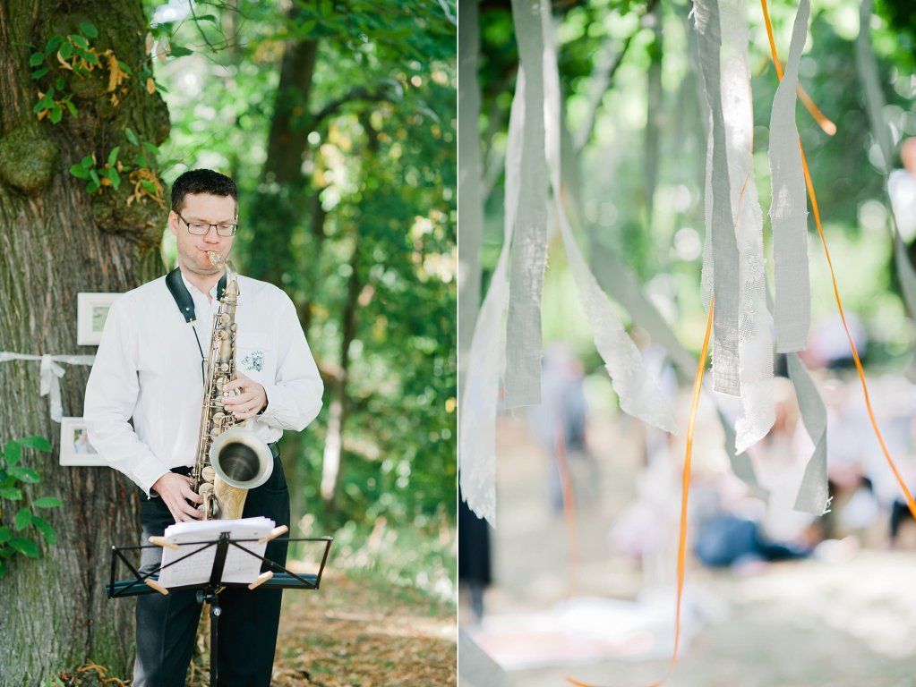 Photo Saxophonsolo beim Hochzeitsempfang.